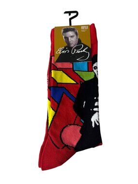 Pop Art Retro Music Crew Socks | Red Graphic | Men’s 7-12 | NWT